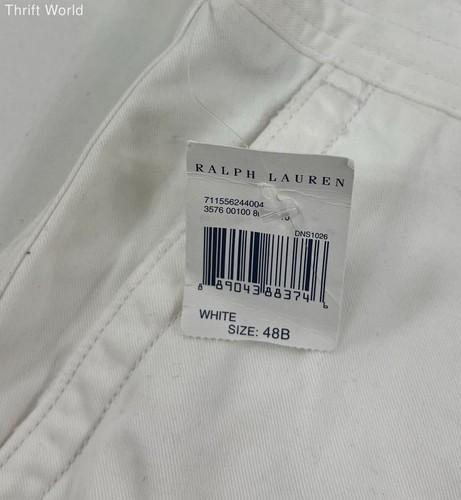 NWT Men's Ralph Lauren Polo White 100% Cotton Cargo Shorts - Size 48B *READ - Picture 2 of 12
