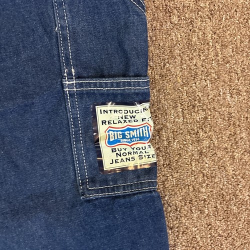 NEW BIG SMITH Overalls Dark Blue Denim Farm Jean 42 X 32 Relaxed Fit With Tag - Picture 5 of 12