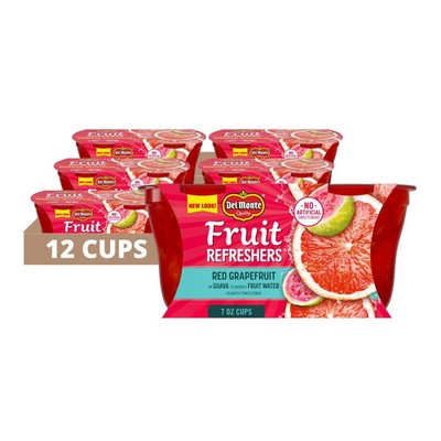 Del Monte Refreshers Red Grapefruit in Guava Fruit Water Cups 7 Ounce 2 Count...