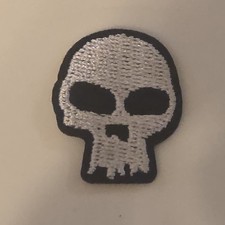 Skull Iron On Embroidered Patch 1" x 1.1"