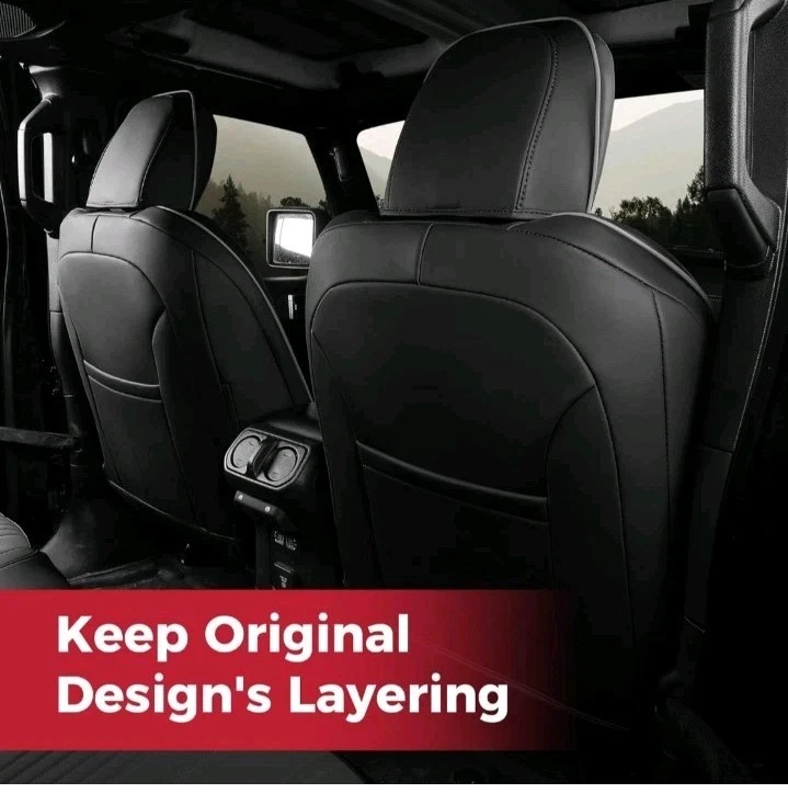 FREESOO for Jeep Gladiator Seat Covers 2020 2021 2022 2023 2024 Full Set,... - Image 3 of 4