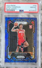 2023 Panini Prizm Blue Choice #150 Amen Thompson /49 RC Rookie Gem Mint PSA 10