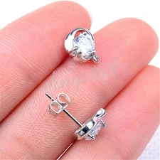 925 Sterling Silver Tarnish-Resist Capricorn Zodiac Crystal Stud Earrings E1233