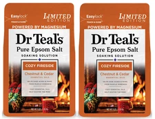 Dr Teal's Cozy Fireside Epsom Salt Soak with Essential Oil, 3 lbs (2 Pack)