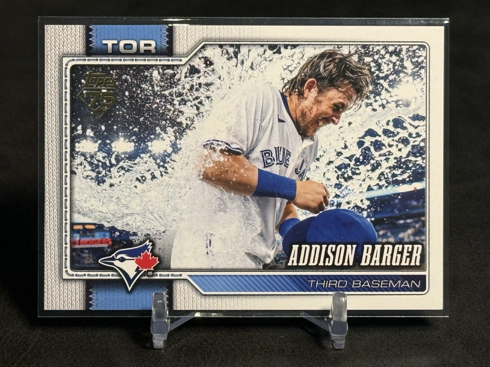 2026 Topps Series 1 #241 Addison Barger Golden Mirror Image Var. SSP Blue Jays