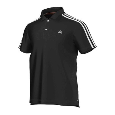 Adidas Essentials 3 Stripes Poloshirt Polo Herren Schwarz Knopfleiste Sport Neu 