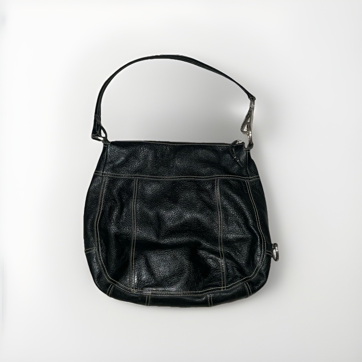 バッグ PRADA vintage hobo bag BLACK Prada Black Leather Large Topstitch Hobo Bag | Yoogi's Closet