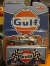 RAW Greenlight Mijo  2021 Ford Mustang Mach 1 GULF & Driver Figure FREE SHIPPING