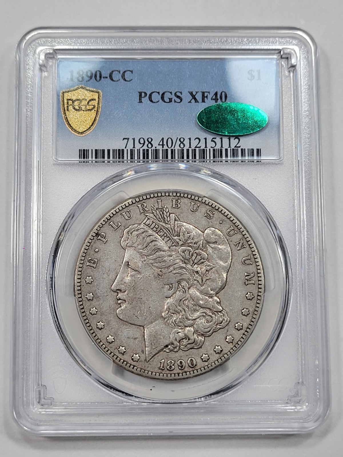 1890 CC $1 Morgan Silver Dollar PCGS XF40 CAC Lovely PQ Circulated *K663