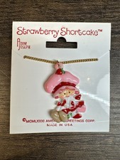 Vintage Strawberry Shortcake Necklace NOS Sealed AJMC 1980s American Greetings