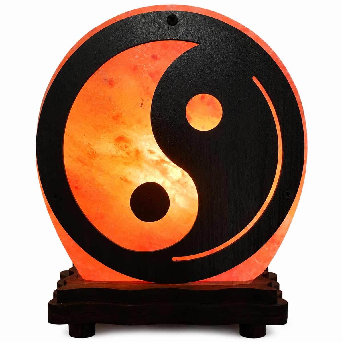 Lampe ronde Yin Yang en Sel de l'Himalaya anti-stress pour purifier l'air intérieur