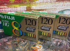 3 FUJI 8MM P6 120 Camcorder Video Tape Super High Grade Factory Sealed.
