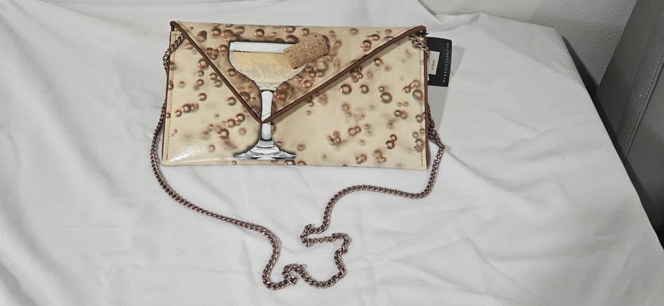 Cartera sin asas Kent Stetson champán con cadena para el hombro nueva con etiquetas Foto 4 de 4