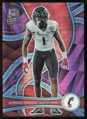 2023 Spectra Draft Neon Pink /75 Ahmad ''Sauce'' Gardner #94 Rookie Jets