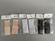 6 PCS Bra Extenders 2 Hook Elastic Bra Strap Extension Black White Beige New
