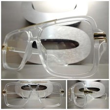 Mens Classic Retro Hip Hop Rapper Style Clear Lens EYE GLASSES Transparent Frame