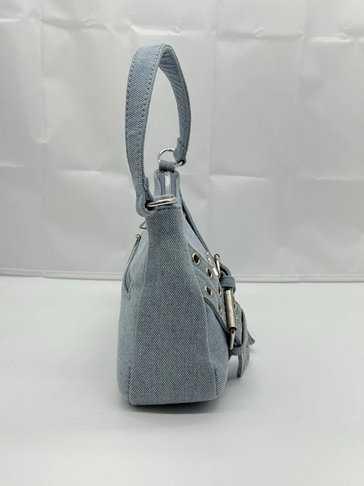 Cartera/bolso de mano de mezclilla azul con correa para el hombro XOXO para mujer - XOH395 Foto 4 de 4