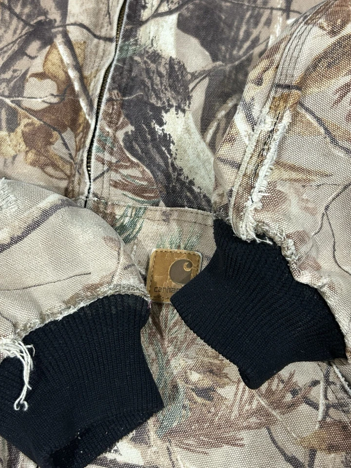 Chaqueta con Capucha Camuflada Carhartt Realtree Camuflaje Años 90 RARA Grande 14806 Foto 3 de 4