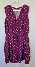 Old Navy Business Casual Women's Dress Burgundy flowers Size Large