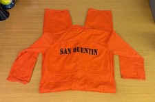 SAN QUENTIN Prison Jail JUMPSUIT Inmate Orange Mens Halloween Costume Cosplay XL