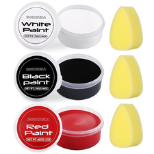 White Black Red Face Body Paint with 3PCS Sponges Face Painting Kit for Adult La