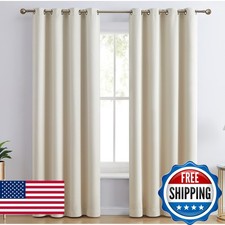 HLC.ME Laurance - Beige Blackout Curtains - Heat Reflective Curtains, Insulated