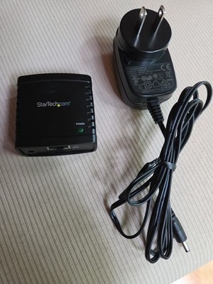 StarTech 10/100Mbps Ethernet to USB 2.0 Network LPR Print Server #PM1115U2 &CORD