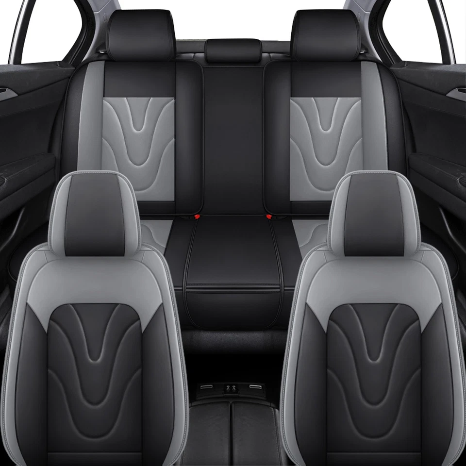 Fit For Nissan Car Seat Covers 5 Seats Pu Leather Front & Rear Cushion Protector - Image 2 of 4