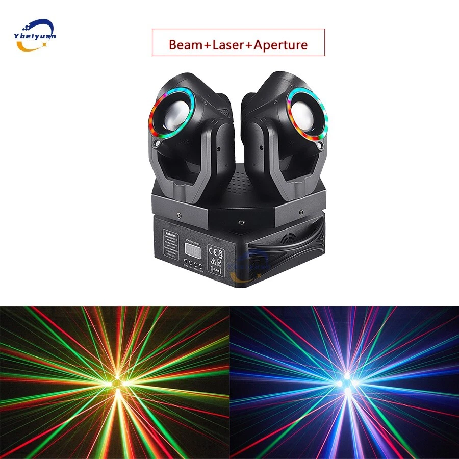 Four Mini Moving Head Beam Light 150W Beam Laser Aperture 3 in 1 DJ Effect Light - Image 3 of 4