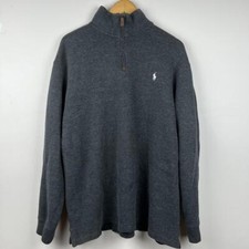 Polo Ralph Lauren Men's Quarter Zip Sweater - Charcoal Gray