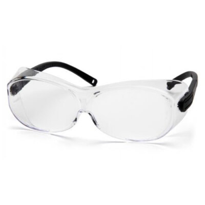 Pyramex S7510SJ OTS XL Black Frame/Clear Flat Lens Black Temple Safety Glasses