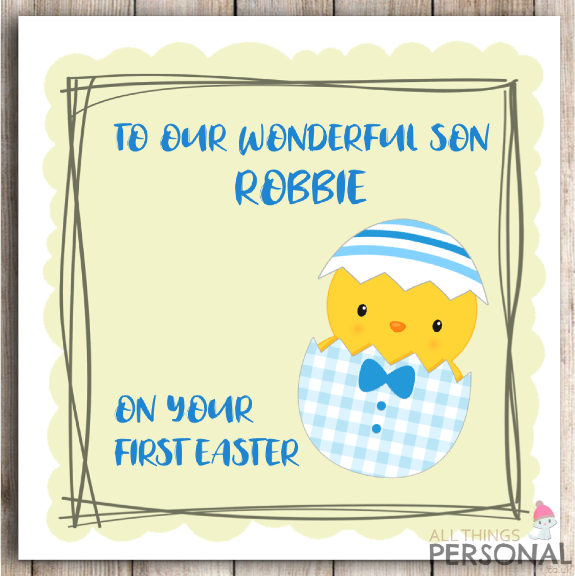 Personalised First Easter Card for Son Brother Grandson Nephew 1st Easter Card
