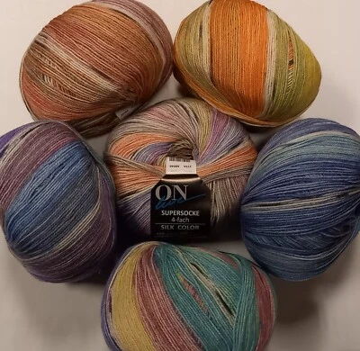 ONline Supersocke Silk Color 4-fach Sort. 325 Socken Wolle Merino Seide