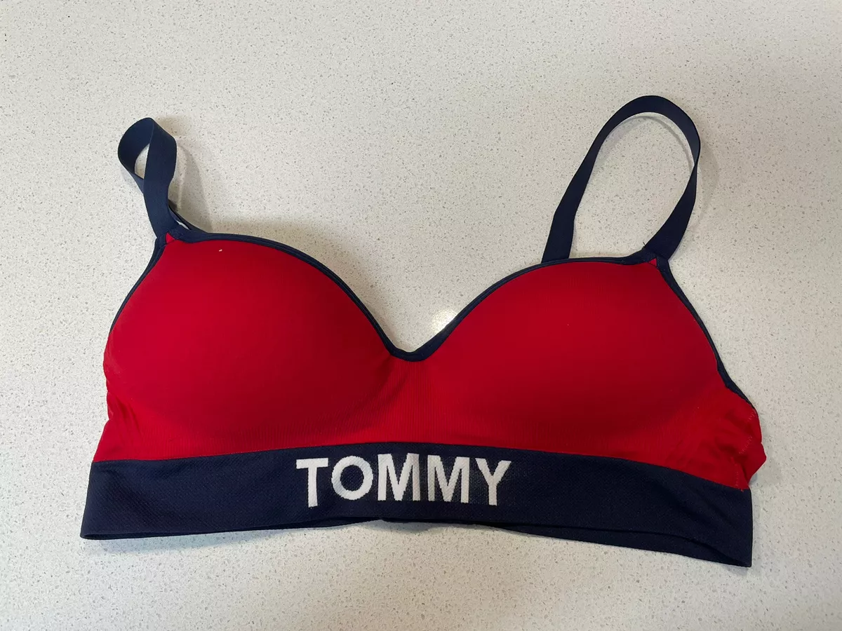 womens tommy hilfiger bra adjustable straps red blue size medium