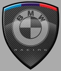 BMW Racing Laminated Vinyl Sticker (Optical Illusion, Sham Reflection)