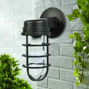 Better Homes & Gardens BRIDGEHAVEN Outdoor Lantern Sconce ~ ORB Metal w/Glass