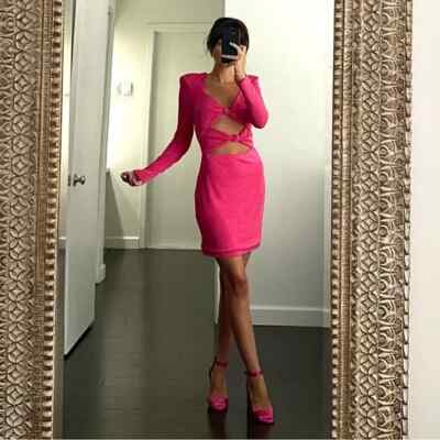 Misha Collection Gracie Cut Out Mini Dress in Bright Pink NWT Size 6 Retail $317 | eBay Misha Collection Gracie Cut Out Mini Dress in Bright Pink NWT Size 6 Retail $317 | eBay