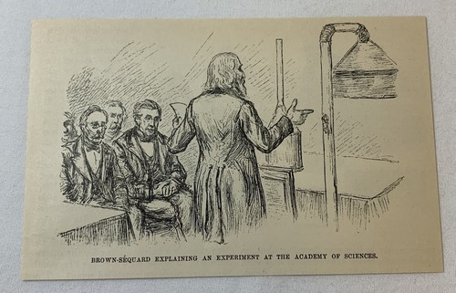 1889 magazine engraving ~ BROWN-SEQUARD French Academy Of Sciences