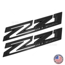 2pcs Chevy 19-21 Silverado Z71 Off Road Fender Letter Emblem Badge Matte Black