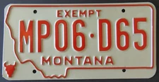 MONTANA EXEMPT STATE OWNED M/P  license plate  1979   random number