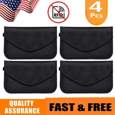 4Pcs Faraday Bag Cell Phone Wallet Blocker RFID Signal Blocking Shielding Pouch