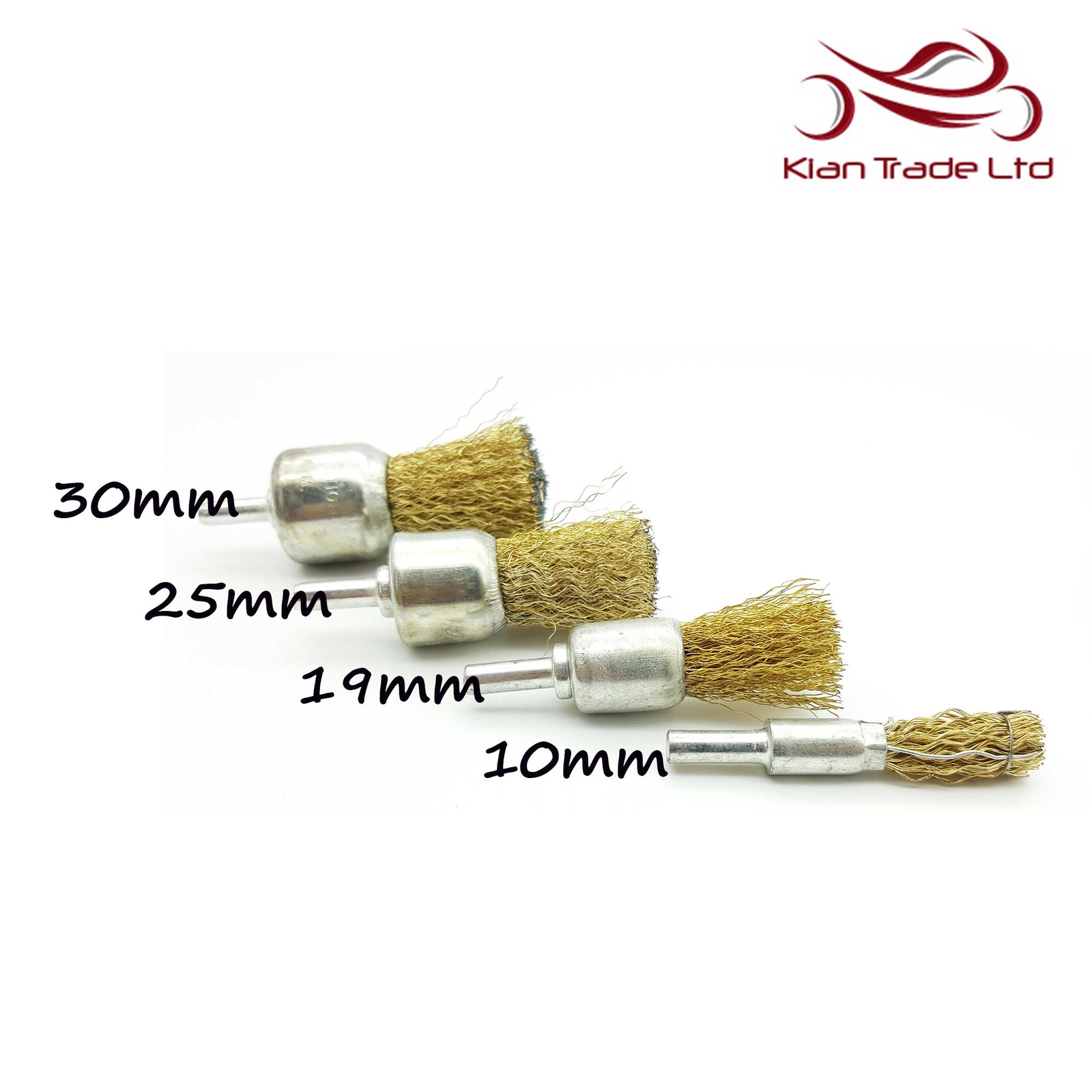 Long Wire Brush Drill Brass Plated Clean Corners 10mm 30mm Wirebrush