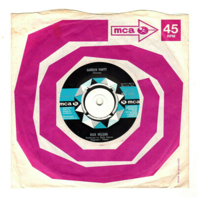 RICK NELSON - GARDEN PARTY / SO LONG MAMA. UK ORIG 1972 7'' & CO/SLEEVE. N/MINT