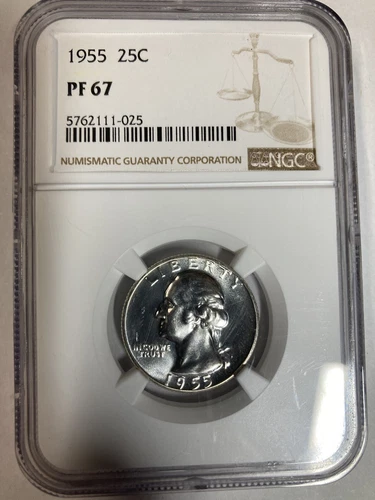 1955 Proof  Washington Quarter  25C NGC PF 67