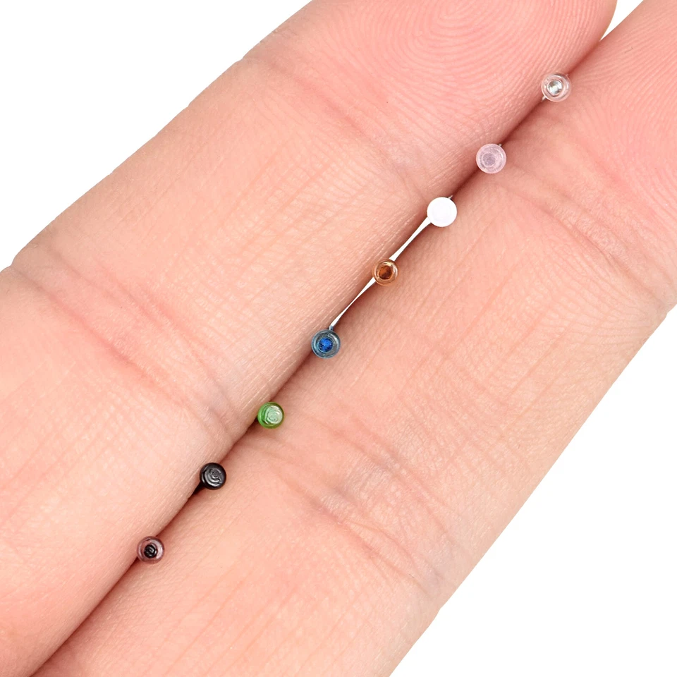 5 шт. цветные стеклянные костяные шпильки прямые носовые кольца кромки спирали уха носа гвоздики 20 г - Изображение 4 из 4