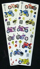 Mrs Grossman Two 2x6 inch Sheets Vintage 'Motorcycles' (Foil  c-1998) 