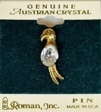 Vintage Genuine Austrian Crystal Pin by Roman ~ Made in USA ~unworn