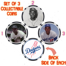 JIM GILLIAM - LEGENDARY DODGERS BASEBALL PLAYER - COLLECTABLE COIN SET