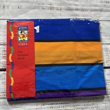 VINTAGE DISNEY MICKEY'S FOR KIDS STUFF ONE STANDARD PILLOW SHAM COLORBLOCK