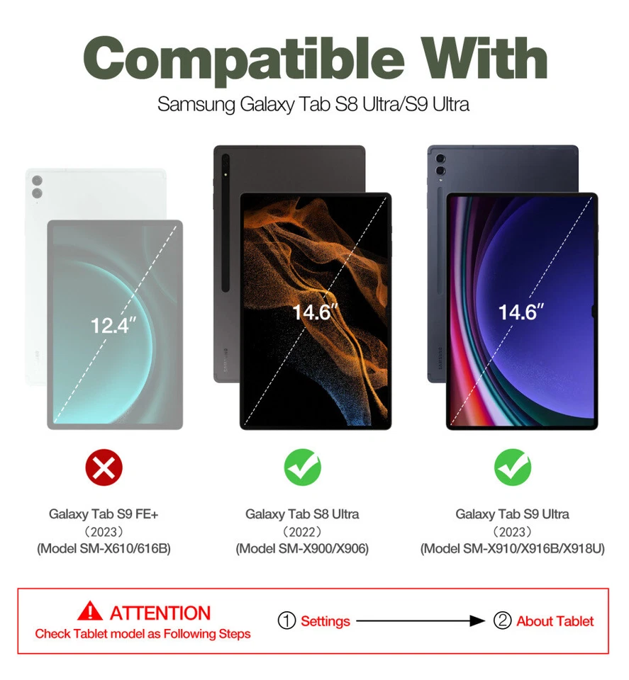 Dexnor Case for Samsung Galaxy Tab S10 Ultra/ Tab S8 Ultra/ Tab S9 Ultra Cover - Image 2 of 4